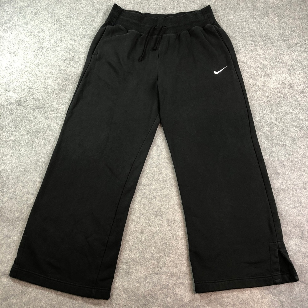 Nike Mens Sweatpants Large Black Relaxed Drawstring Gym Cotton High Waist